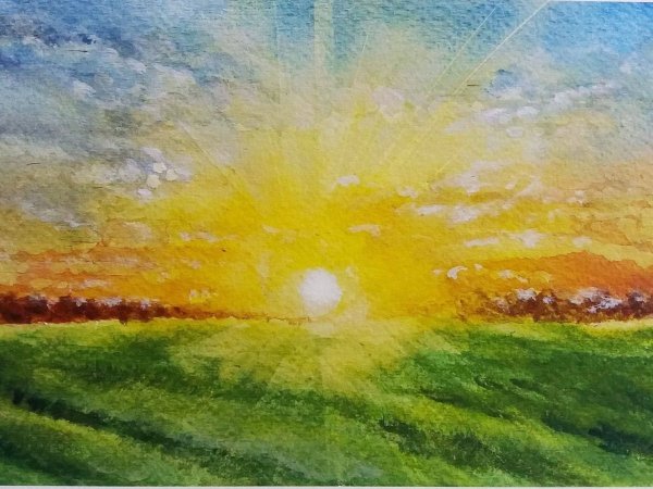 Солнце акварель