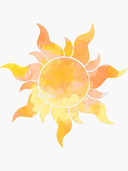 Солнце акварель