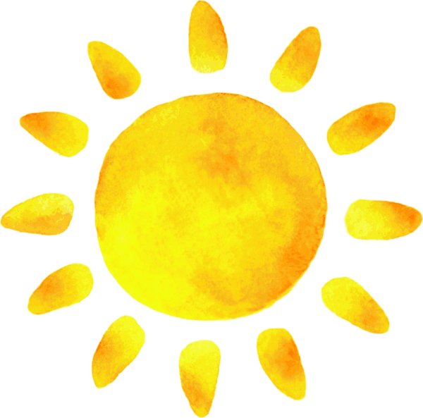 Солнышко акварель