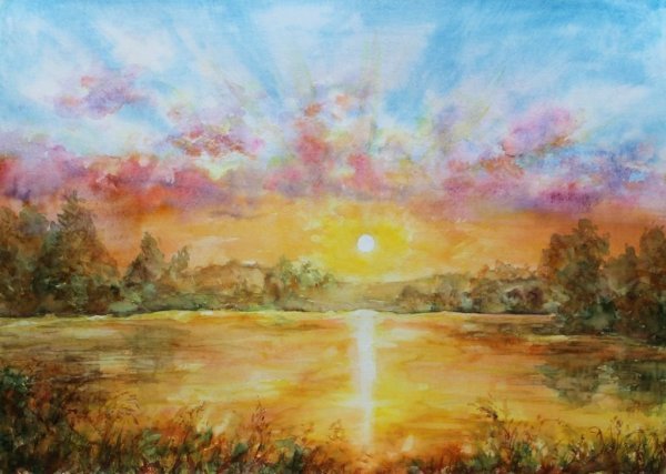 Пейзаж в теплых тонах