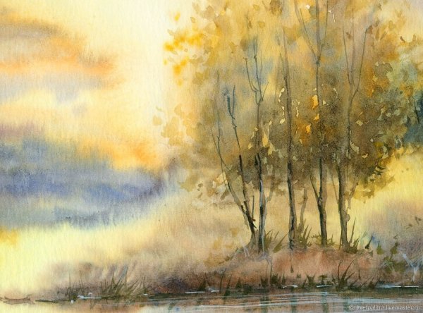 Солнце акварель