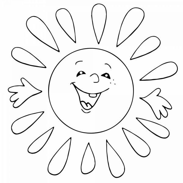 Солнце рисунок раскраска