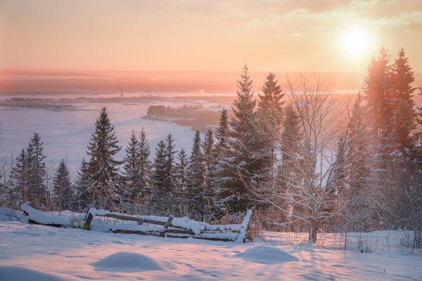Морозное солнечное утро