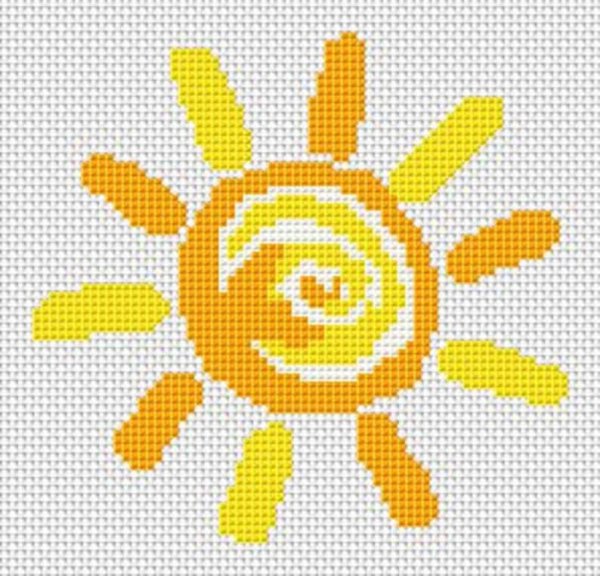 Солнышко вышивка крестиком