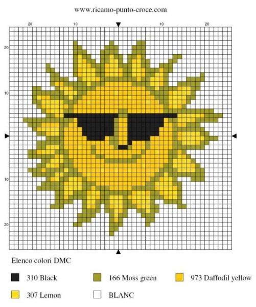 Схема вышивки солнце