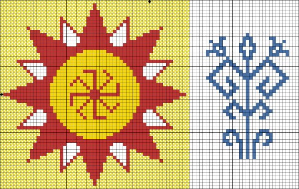 Вышивка крестом солнце