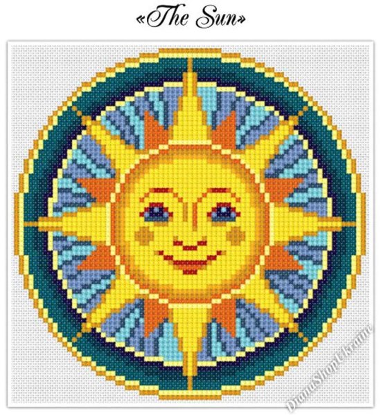 Вышивка солнце и Луна