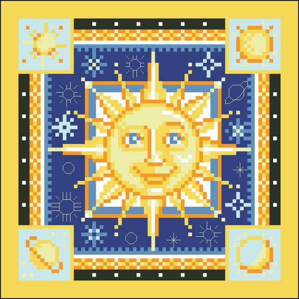 Вышивка крестиком солнце