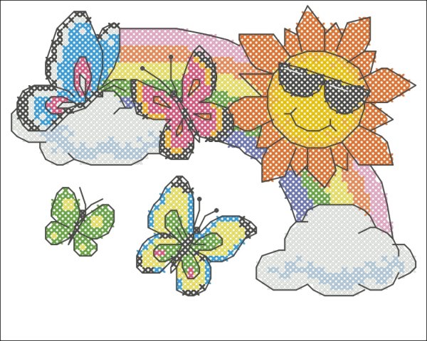 Вышить солнышко крестиком