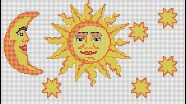 Вышивка крестом месяца
