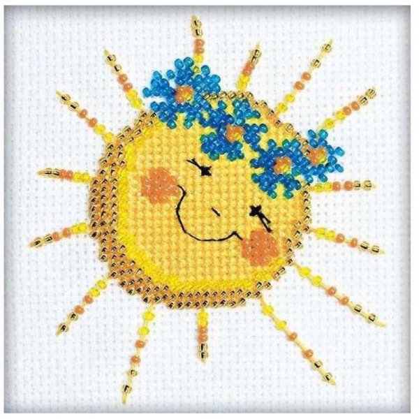 Маленькая вышивка крестиком солнце
