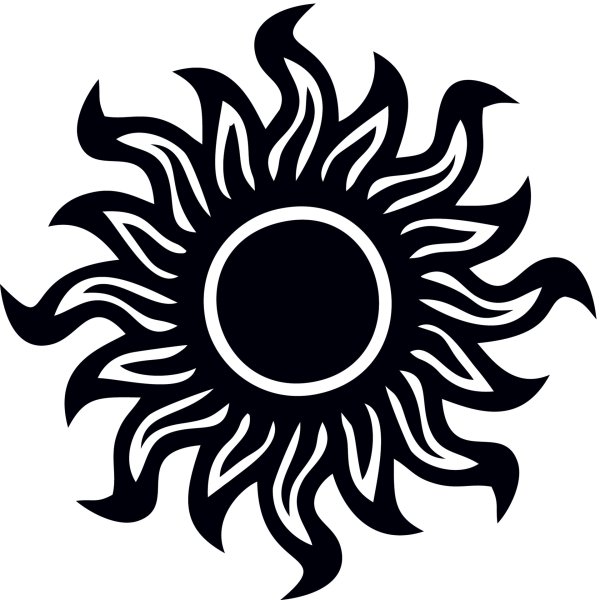 Символ солнца тату
