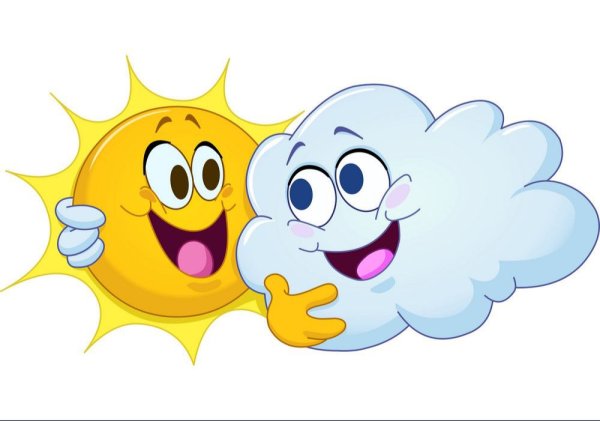 Мультяшное солнце и облачко