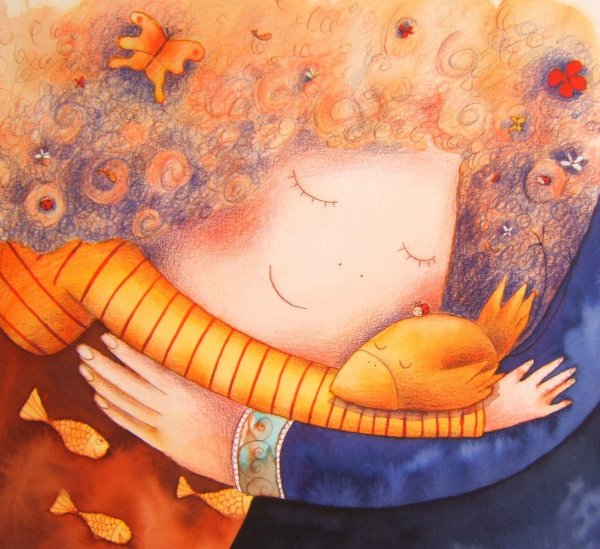 Мама с ребенком на фоне природы