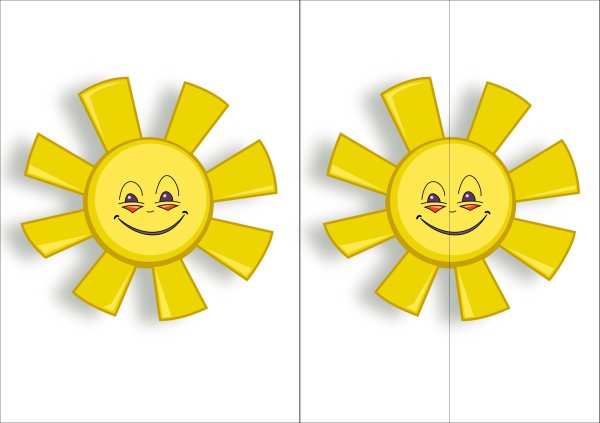 Солнце с разрезными лучиками