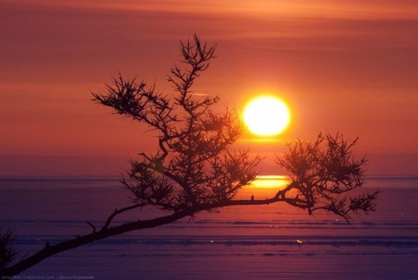 Зимний Байкал закат