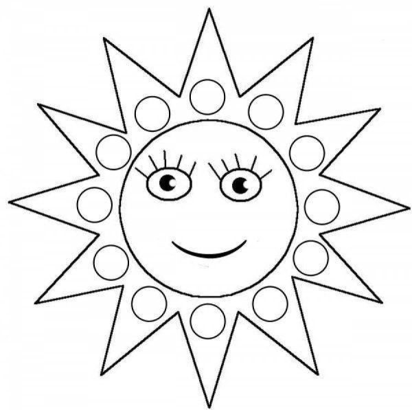 Силуэт солнца для раскрашивания