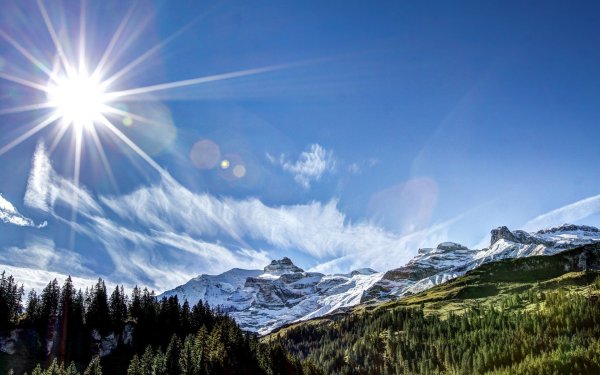 Горы солнце