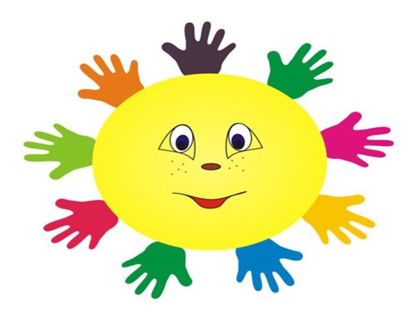 Трафарет солнце в ладошках