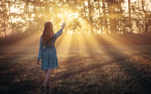 Девушка в лучах солнца