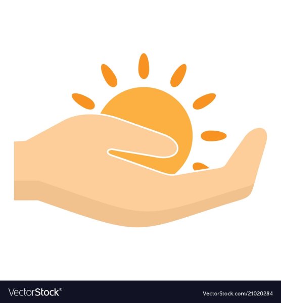 Солнце на ладони рисунок