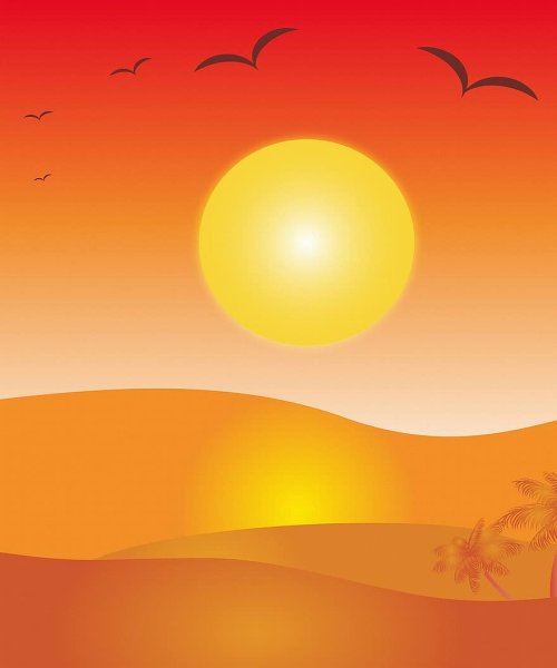 Рисование восхода солнца