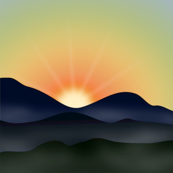 Закат на прозрачном фоне