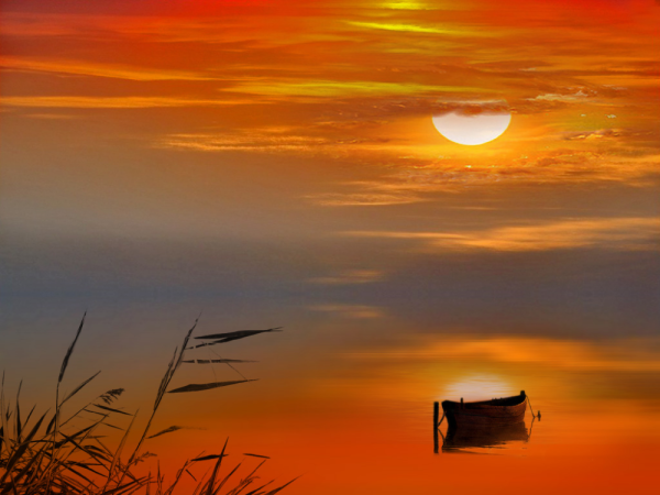 Вечер закатом вдали