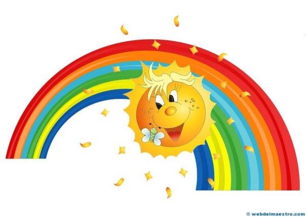 Плакат солнца облака Радуга для детского сада
