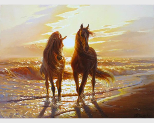 Лошади на закате