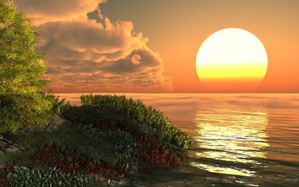 Рисунки для срисовки закат