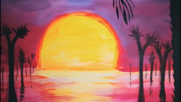 Рассвет рисование для детей