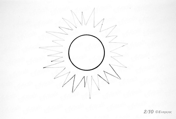 Смайлик солнце раскраска