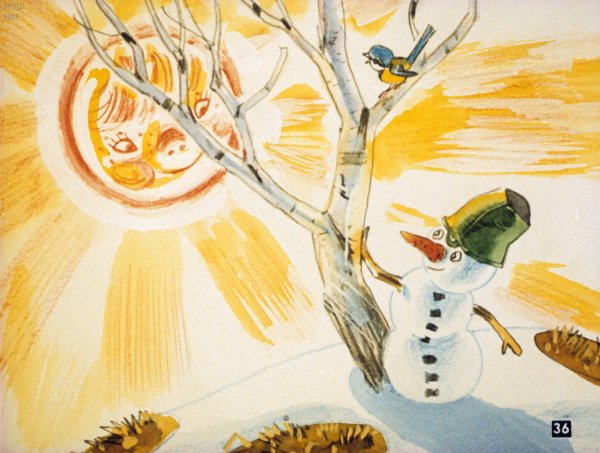 Ребенок и Снеговик Весна