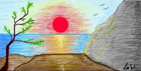 Векторный пейзаж море