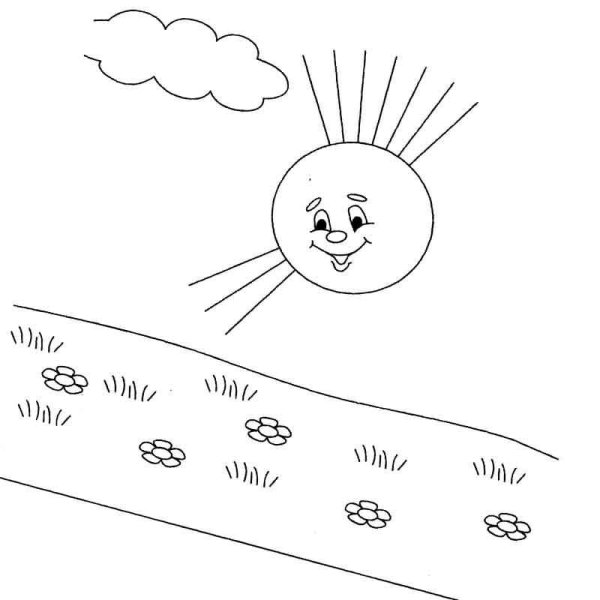 Раскраска Солнечный день