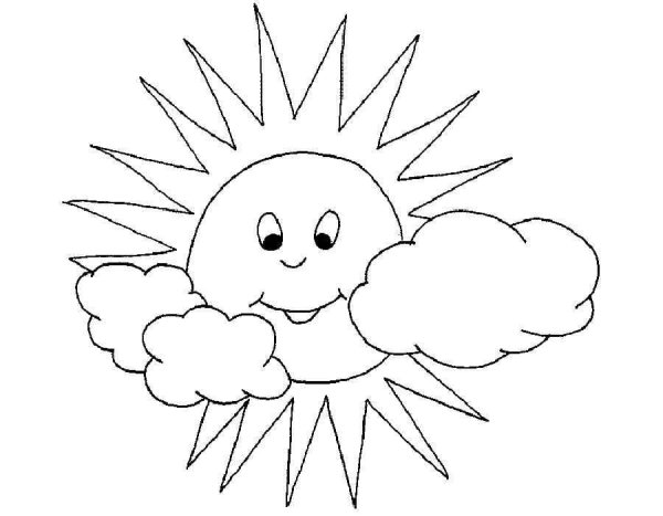 Солнышко раскраска для детей