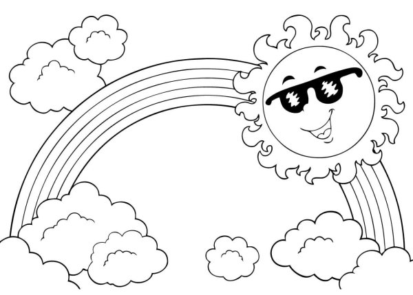 Лето раскраска для детей