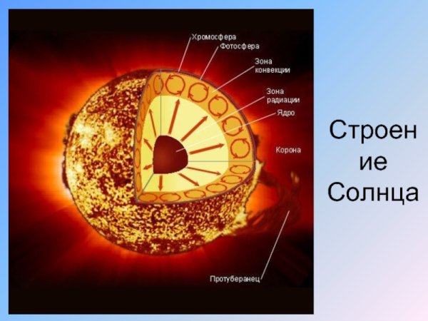 Строение солнца внутреннее и внешнее
