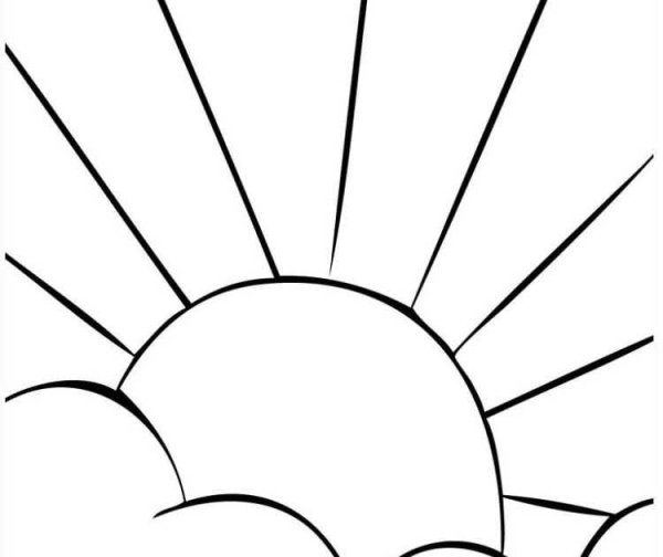 Раскраски для детей солнышко и тучка