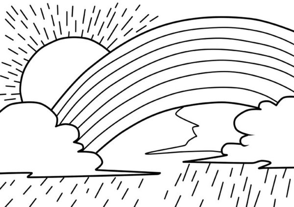 Радуга раскраска для детей