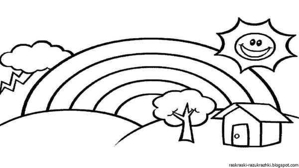 Радуга раскраска для малышей