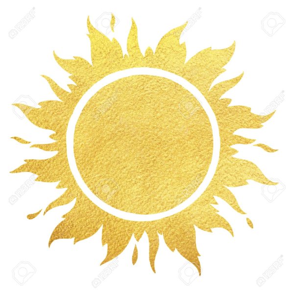 Солнце на золотом фоне