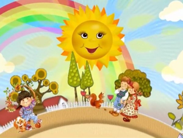 Мультяшные дети на природе