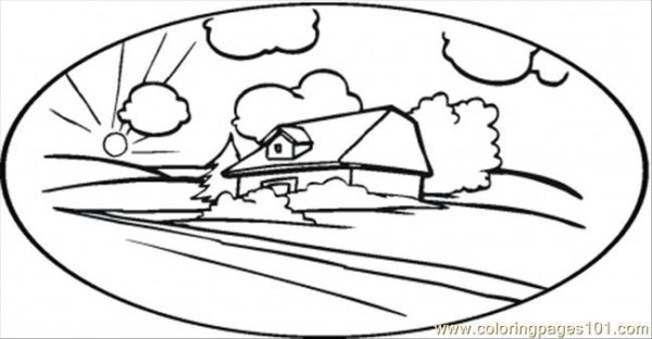 Раскраска Восход солнца