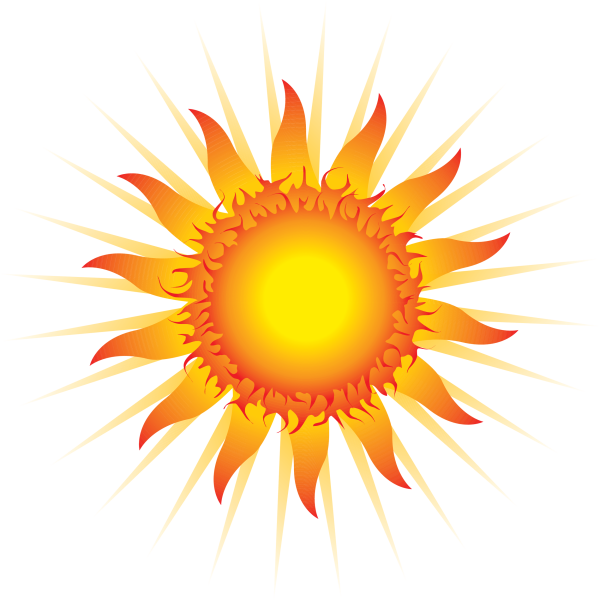 Солнце на белом фоне