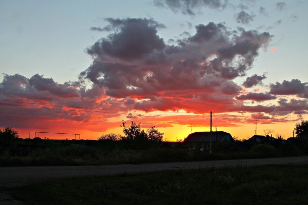 Закат в деревне