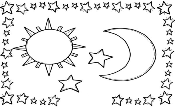 Луна раскраска