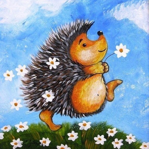 Ёжик в ромашках