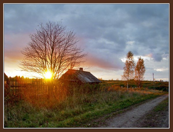 Закат в деревне